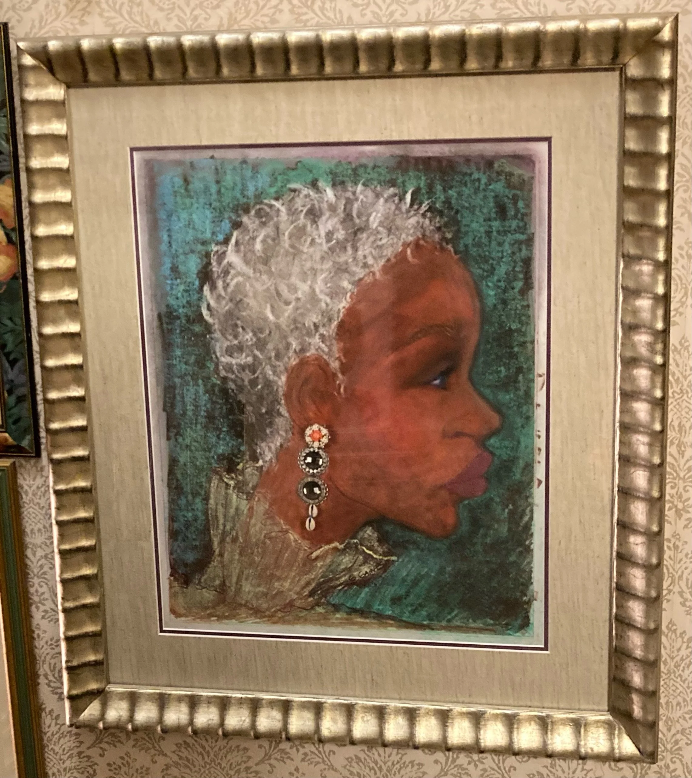   "Fannie Gillis"   This artwork honors my great-grandmother, Fannie Gillis. My mother gave me my grandmother’s vintage earring and I redesigned it for this piece.&nbsp;  Studio Collection 