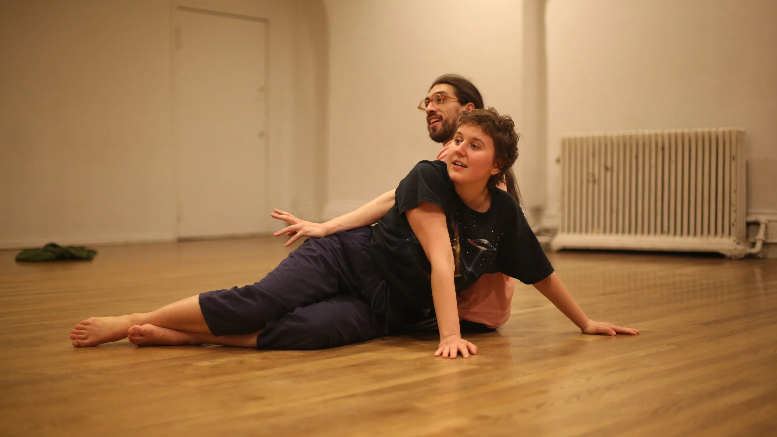 Jonathan Matthews + Holly Sass in rehearsal Photo: Philippa Fort