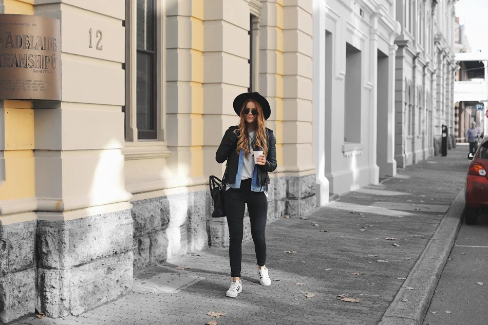 The Classic White Tee, Biker Jacket and Skinny Jeans Combo