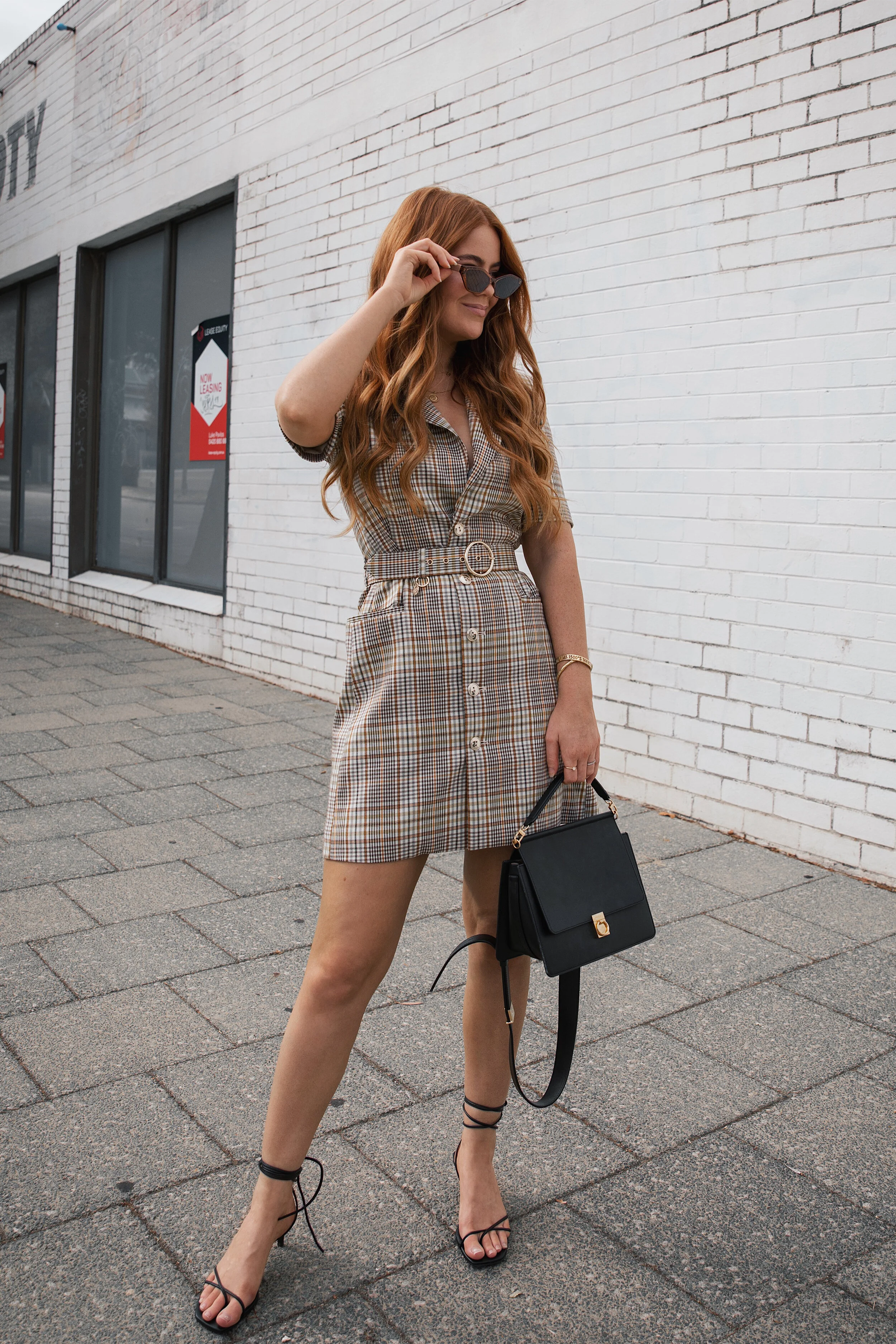 checked blazer dress