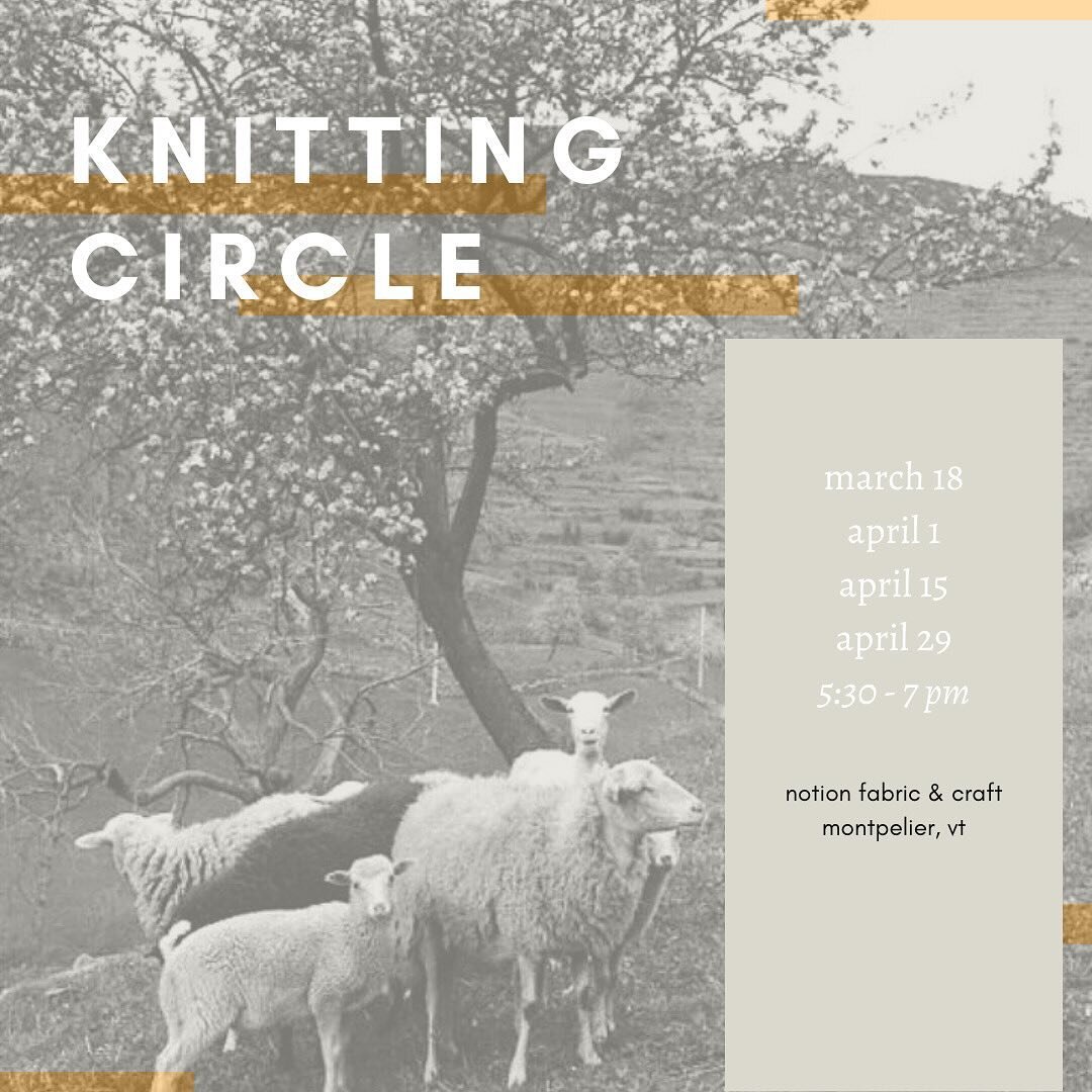 I&rsquo;m now hosting a knitting circle at @notionfabric - every other Monday, 5:30 - 7pm. ✨

⚪️ March 18
⚪️ April 1
⚪️ April 15
⚪️ April 29

It&rsquo;s a social thing, meaning it&rsquo;s lighter on the resources and the vibe is casual, and you&rsquo