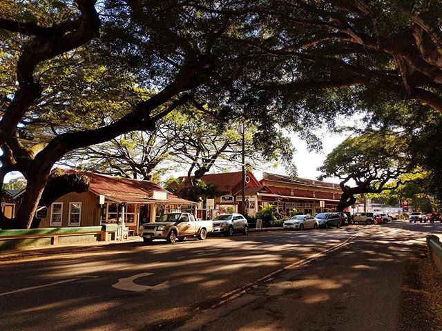 Charming Old Koloa Town in the late afternoon light. Many new food trucks and shops to be experienced here. There&rsquo;s also a great farmers market by the ball park every Monday at noon. Bring cash and running shoes. @ownonkauai