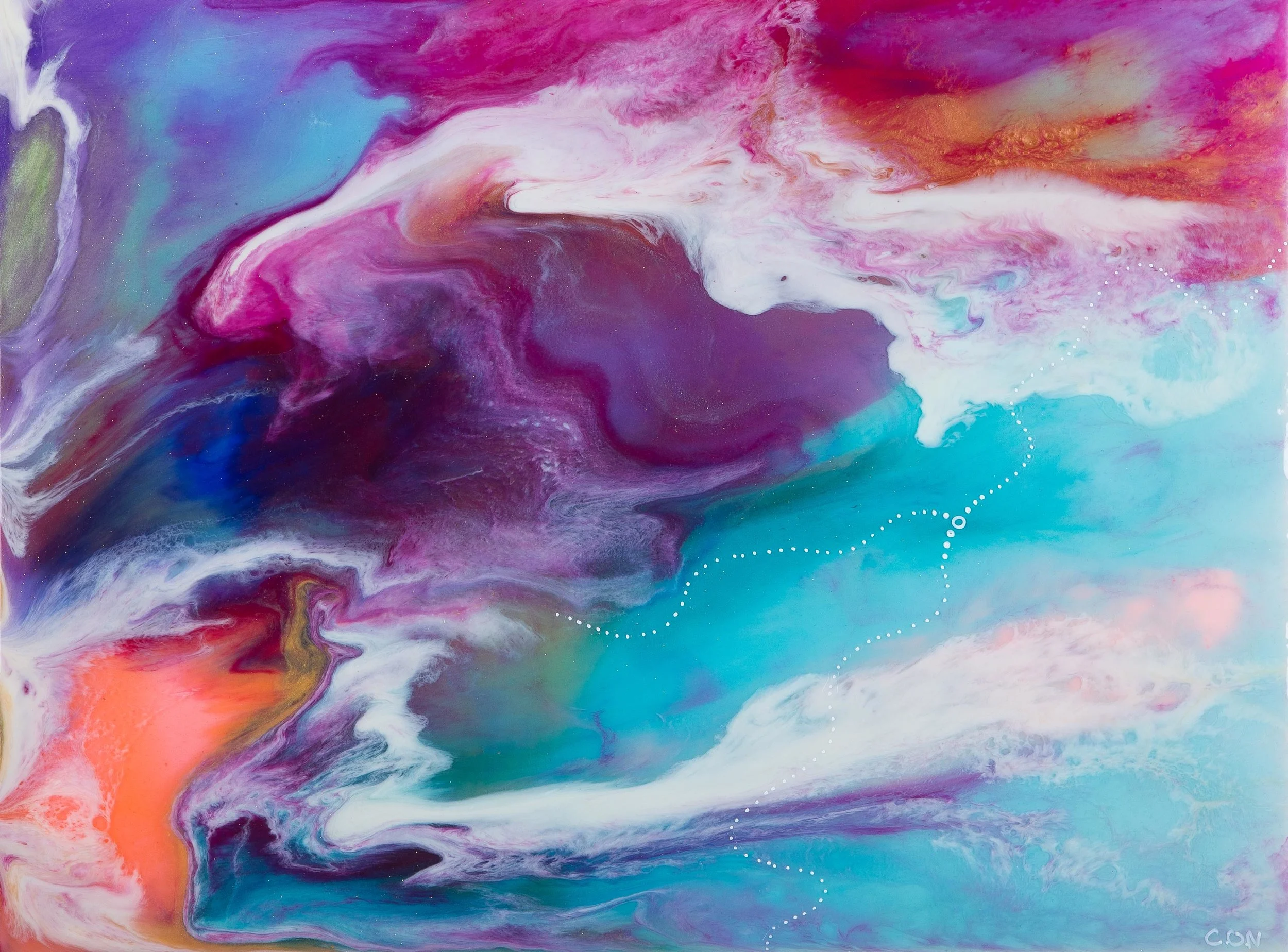 abstract print made in ireland with pops of color to brighten up your space