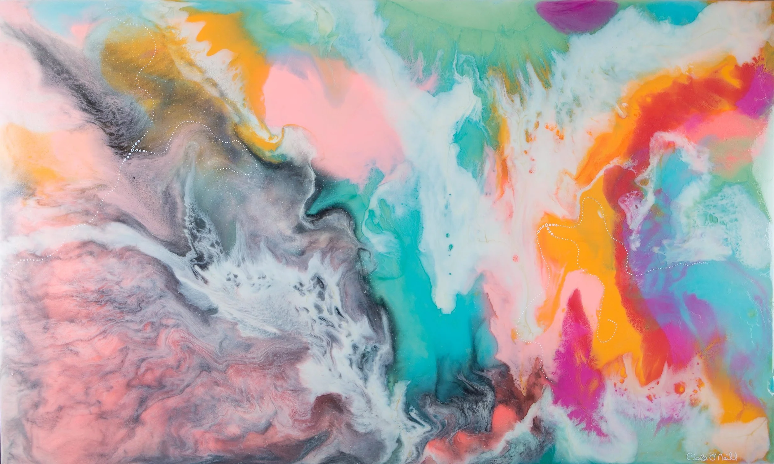 colorful abstract print to add a pop of color to your space