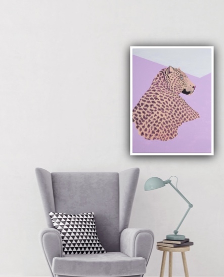 leopard wall art print