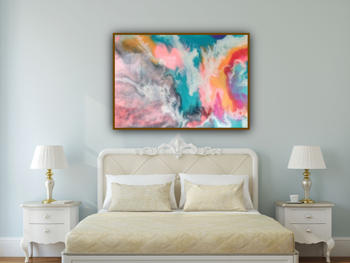Large resin art with vivid colours for a commercial or residential project