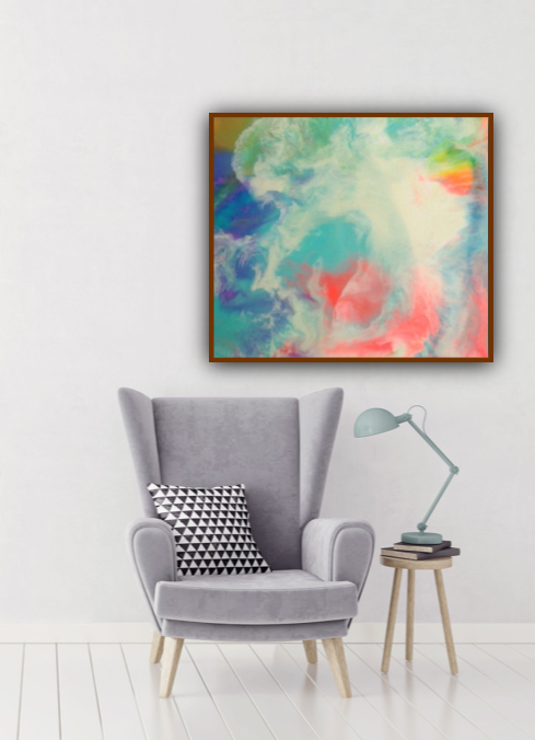 Large resin painting with vibrant colours to add a pop of brightness to your interiors