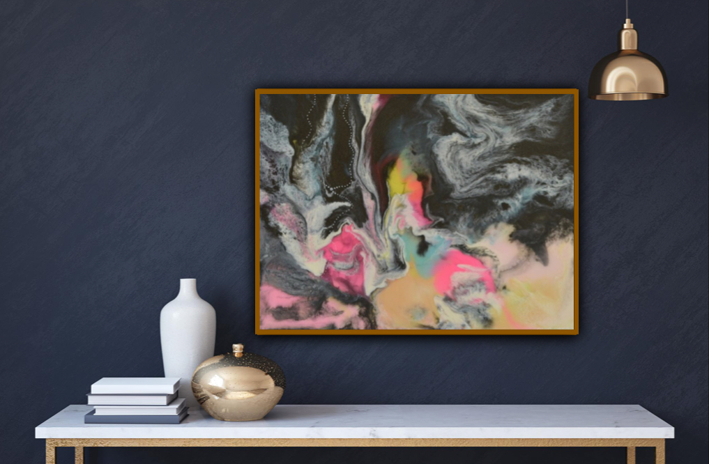 vibrant resin art to add a pop of colour to your interior space