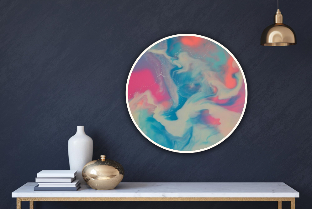 pastel circular resin art for your interior space