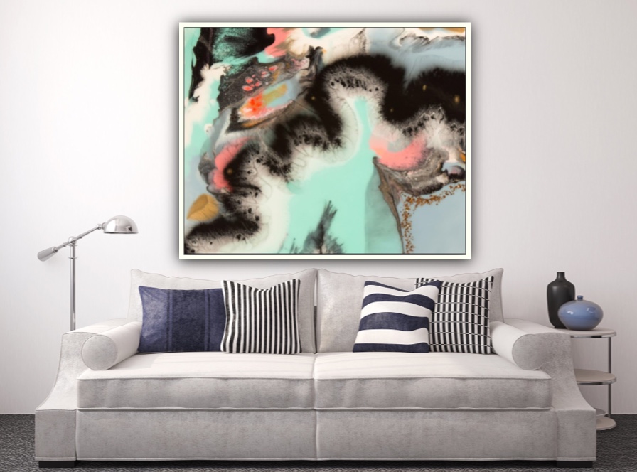 Limited Edition large wall art print with pastel colours