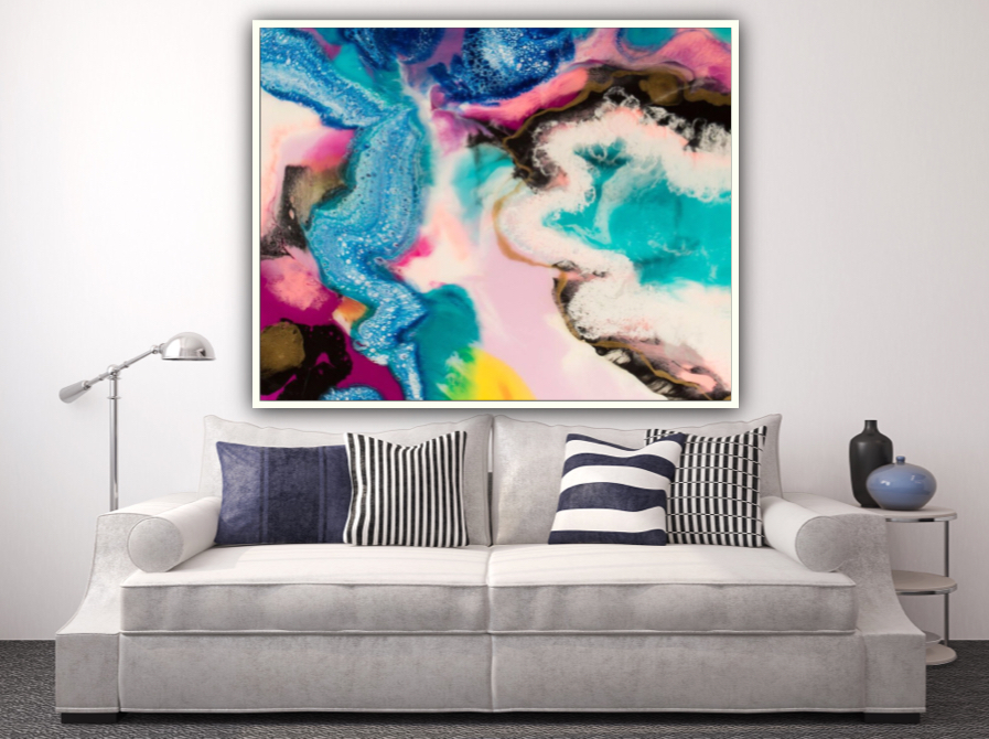 limited edition large abstract wall art print with vivid colours
