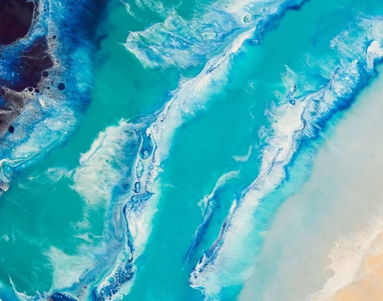 ocean wall art print with vivid blues to transform your space