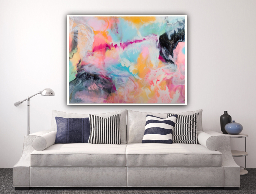 Limited edition Ciara O Neill large colourful abstract wall art print