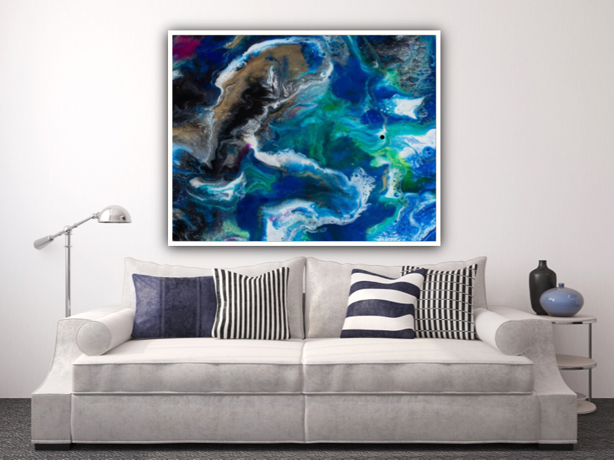 Limited edition Ciara O Neill large blue abstract wall art print