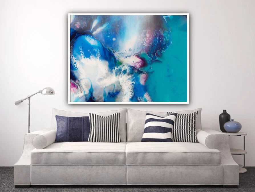 Ciara O'Neill large abstract blue wall art print