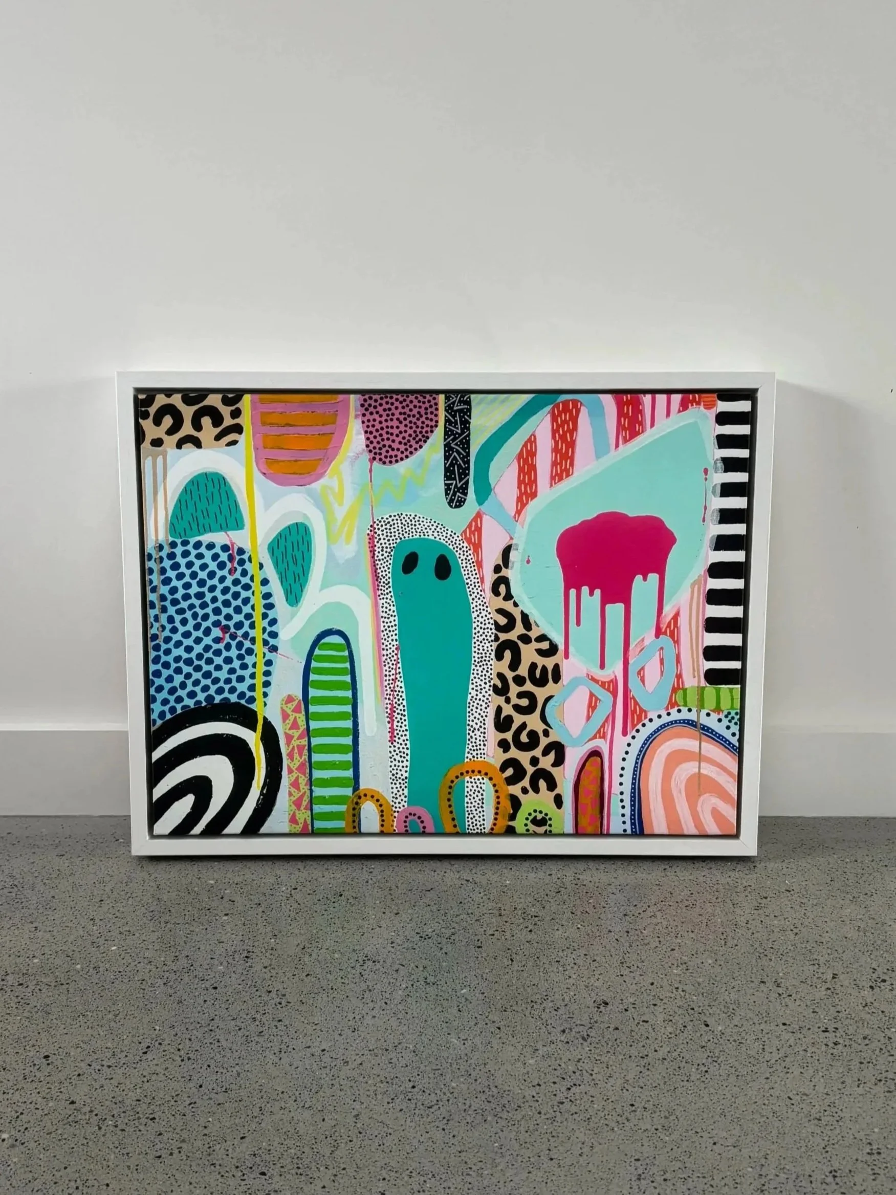 Neon sunset 21 framed canvas print