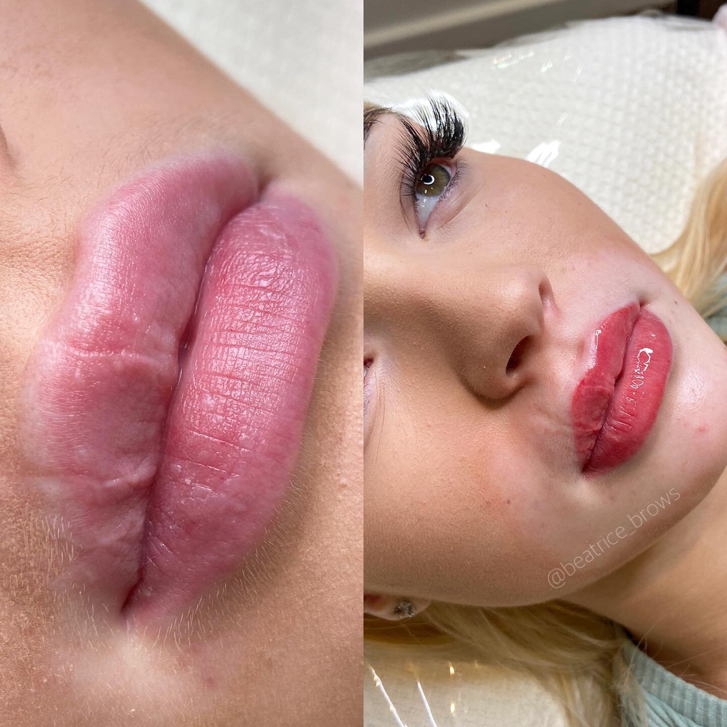 LIP BLUSH TATTOO 💓💋 we chose a peachy pink colour for this touch up session 🍑🍑 

Scar cover up to give some new definition + shape to these lips! HONESTLY SO DAMN HAPPY with what we managed to achieve in the session 👏🏽🙌🏽😇
