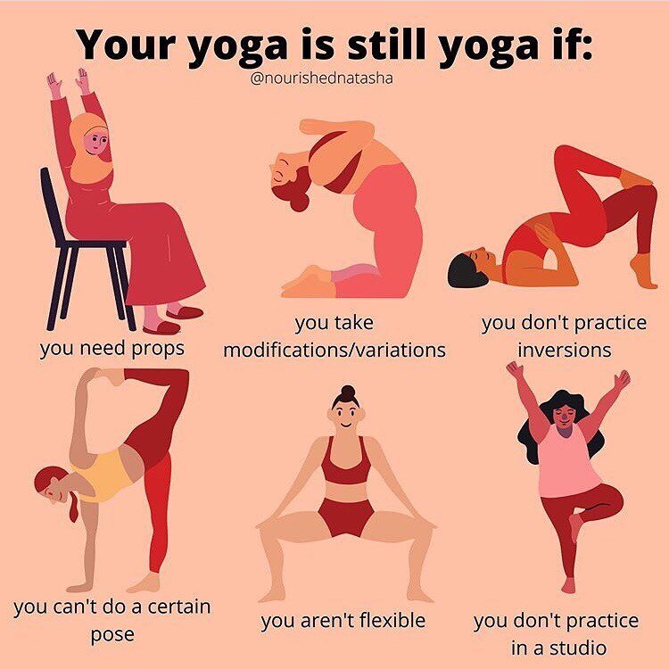 Yoga can be practised anywhere, anytime. Inside or outside. On a mat or on a chair. And yoga can be practised in any type of clothing. Here&rsquo;s to more diversity, inclusivity, possibility, accessibility and to YOUR yoga practice whatever that loo