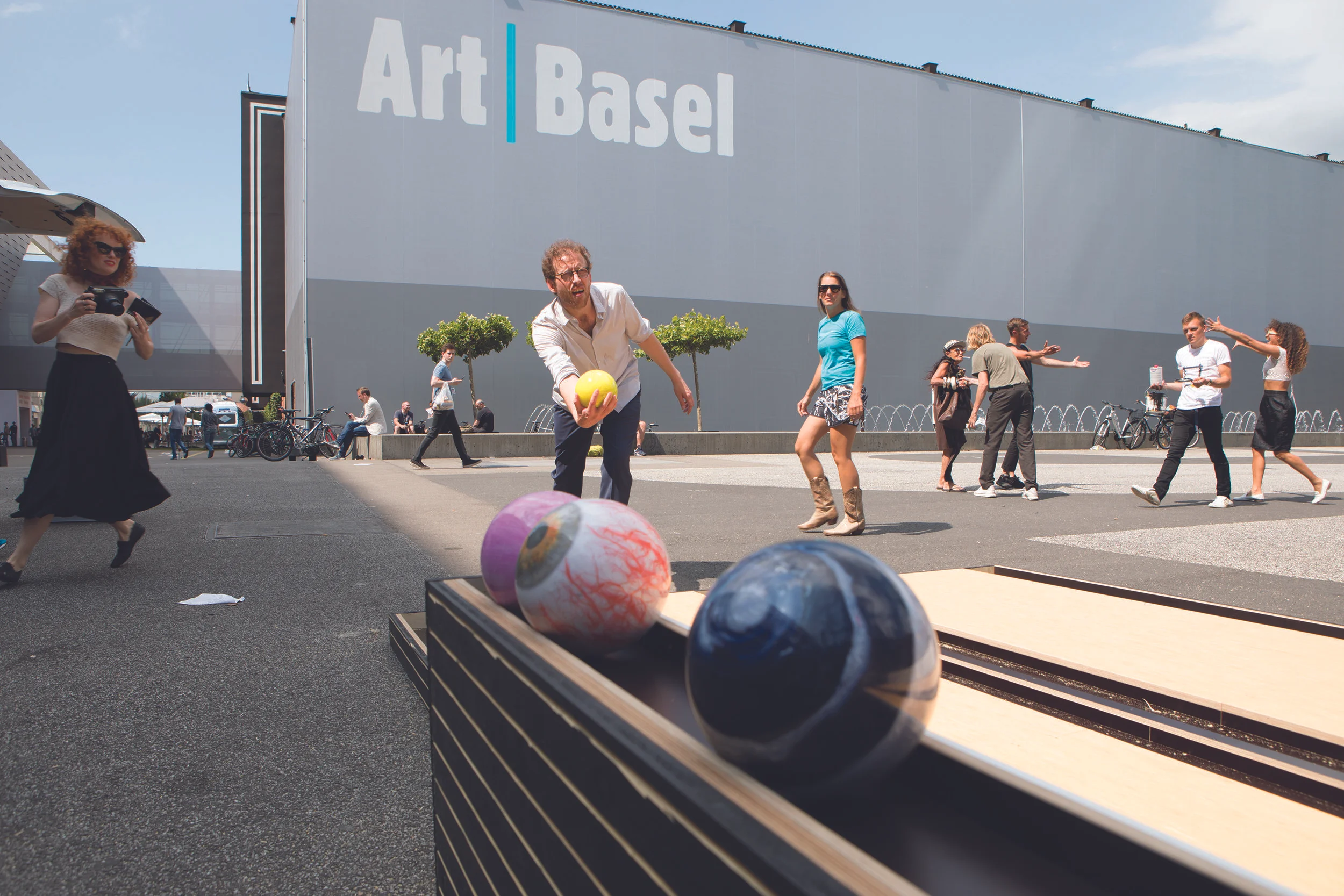 Claudia Comte’s installation Now I Won (2017) in the Messeplatz, Basel Art Fair