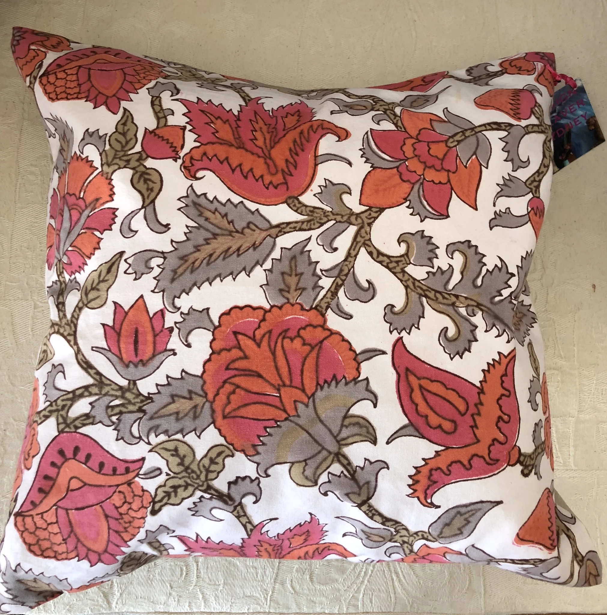 Boganvillea Block Print Cushion