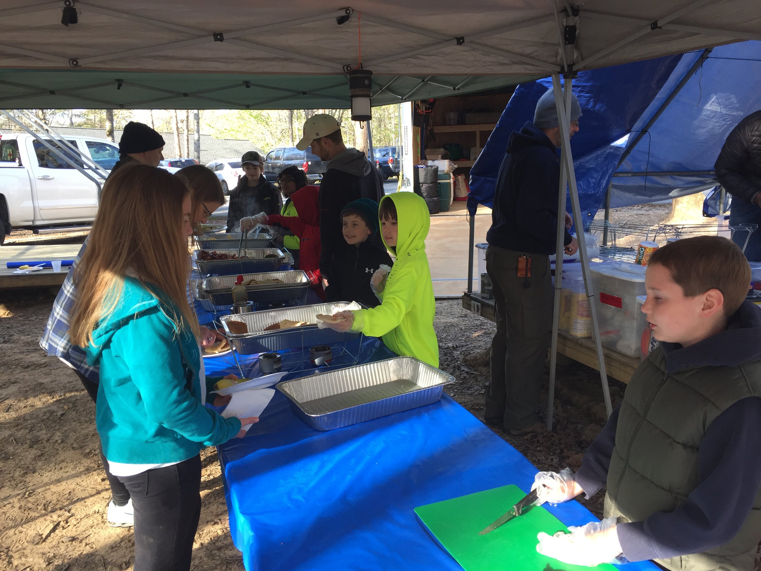 Scouts Serving Meals