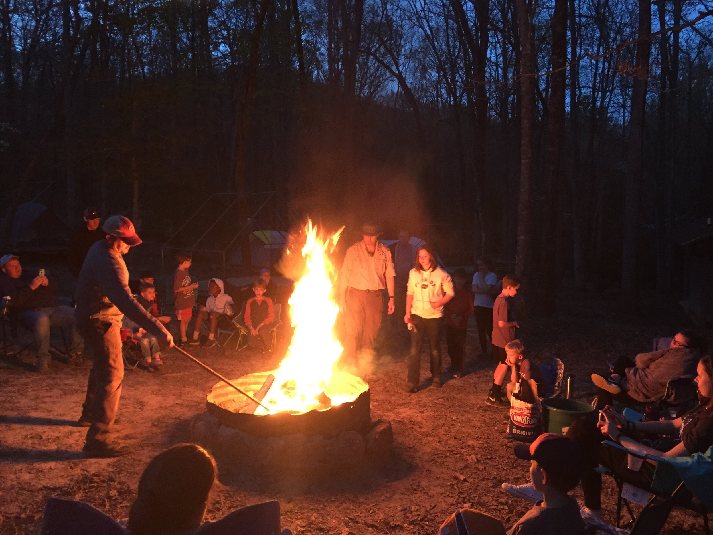 Flag Retirement Ceremony (that is why the flames are so big)