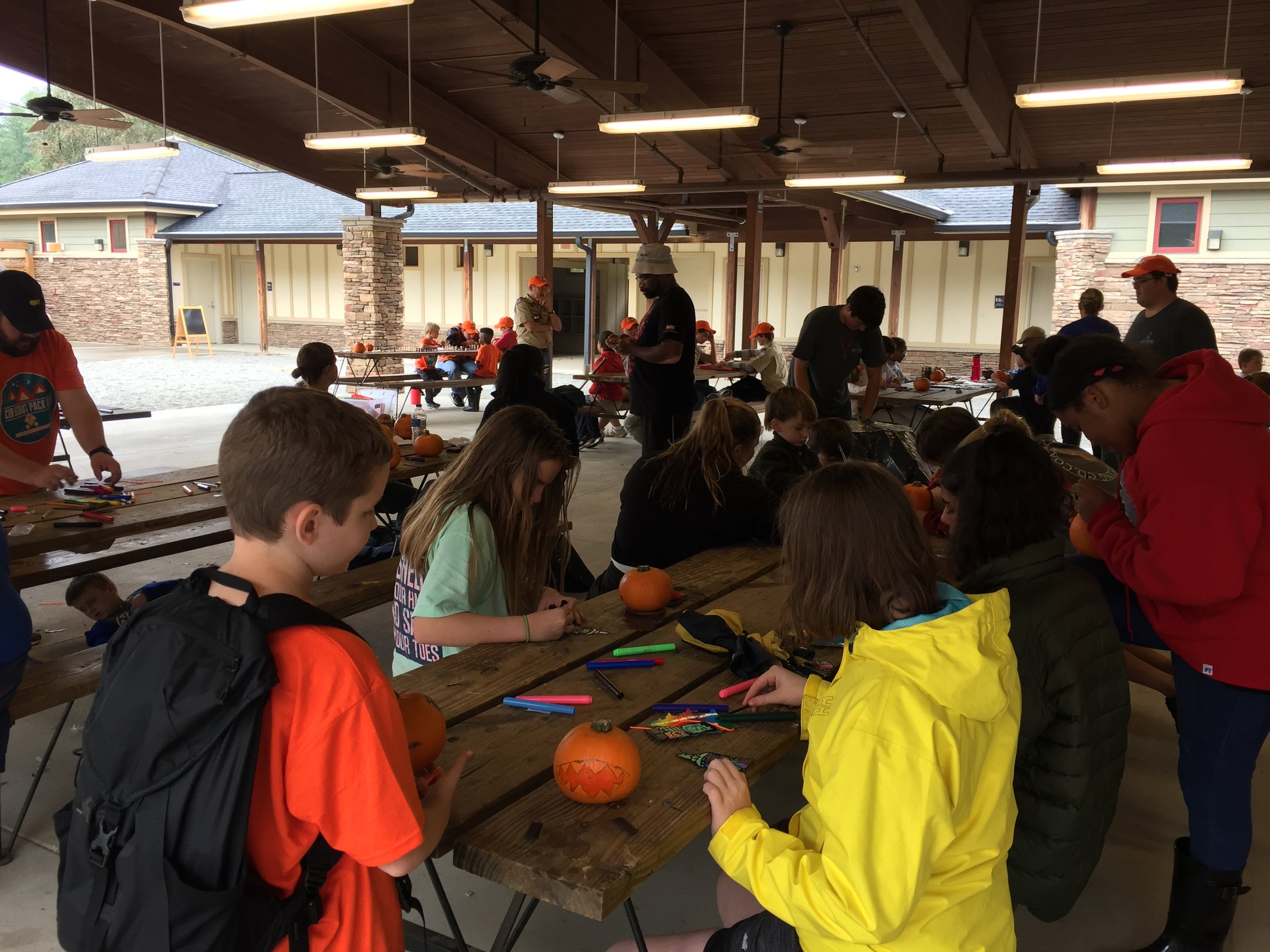 Decorating pumpkins