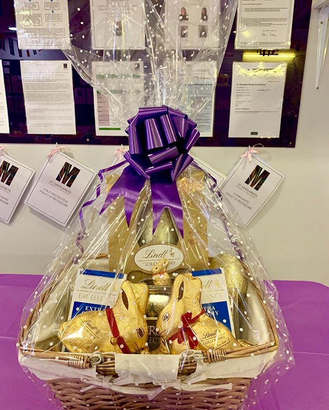 Parents &amp; carers don&rsquo;t think we have forgotten about you all. If you find the golden egg hidden in our garden tomorrow you will win this amazing Easter Hamper!🍫🐰💜