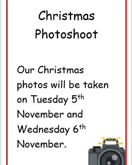 Good afternoon all 😄
Here at the nursery, we are trying to be super organised this year! So below we have attached a leaflet which contains the Christmas photoshoot dates for our children. (This leaflet will also be displayed around the nursery for 