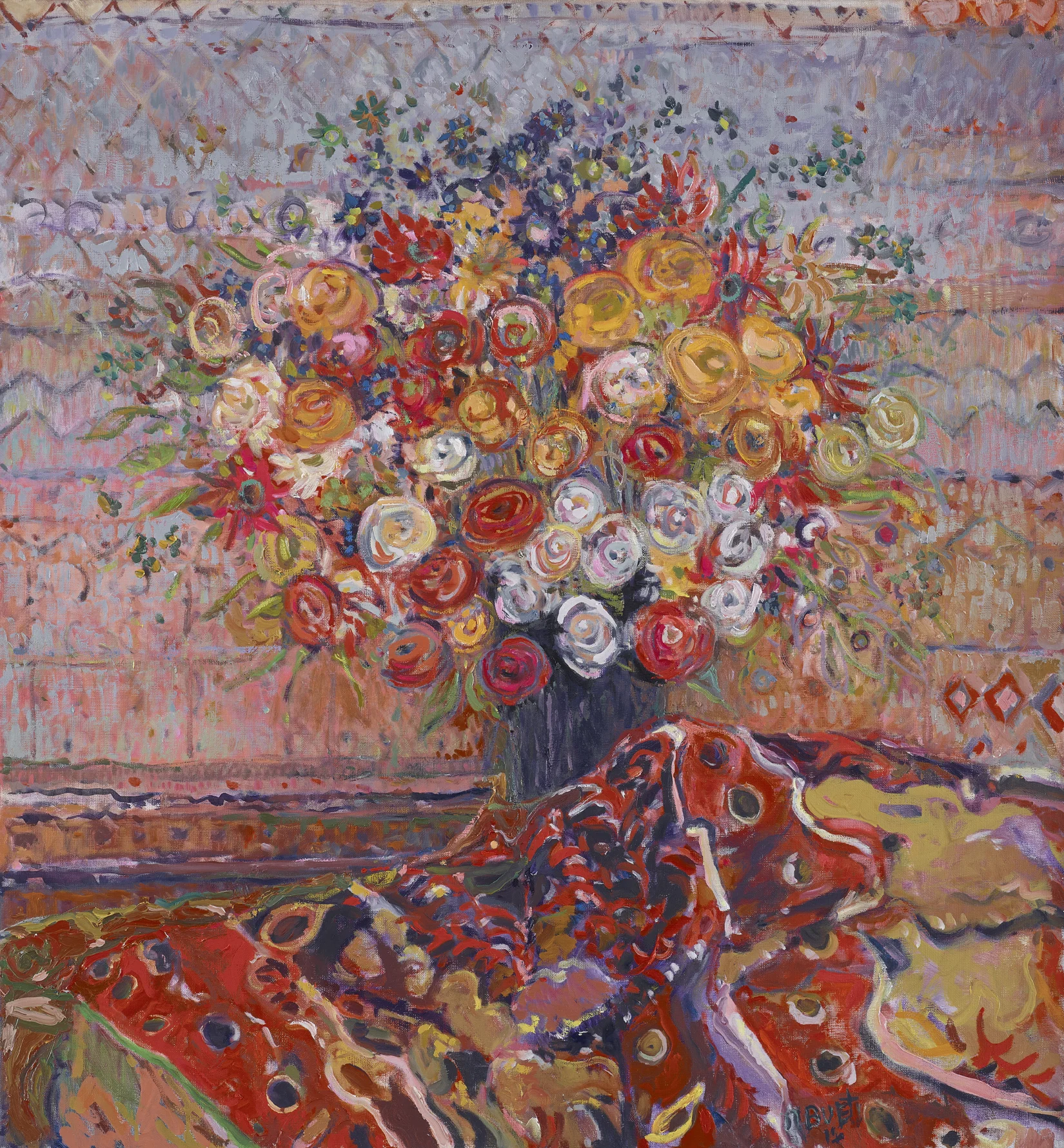 Round Flowers 29X29-oil on linen