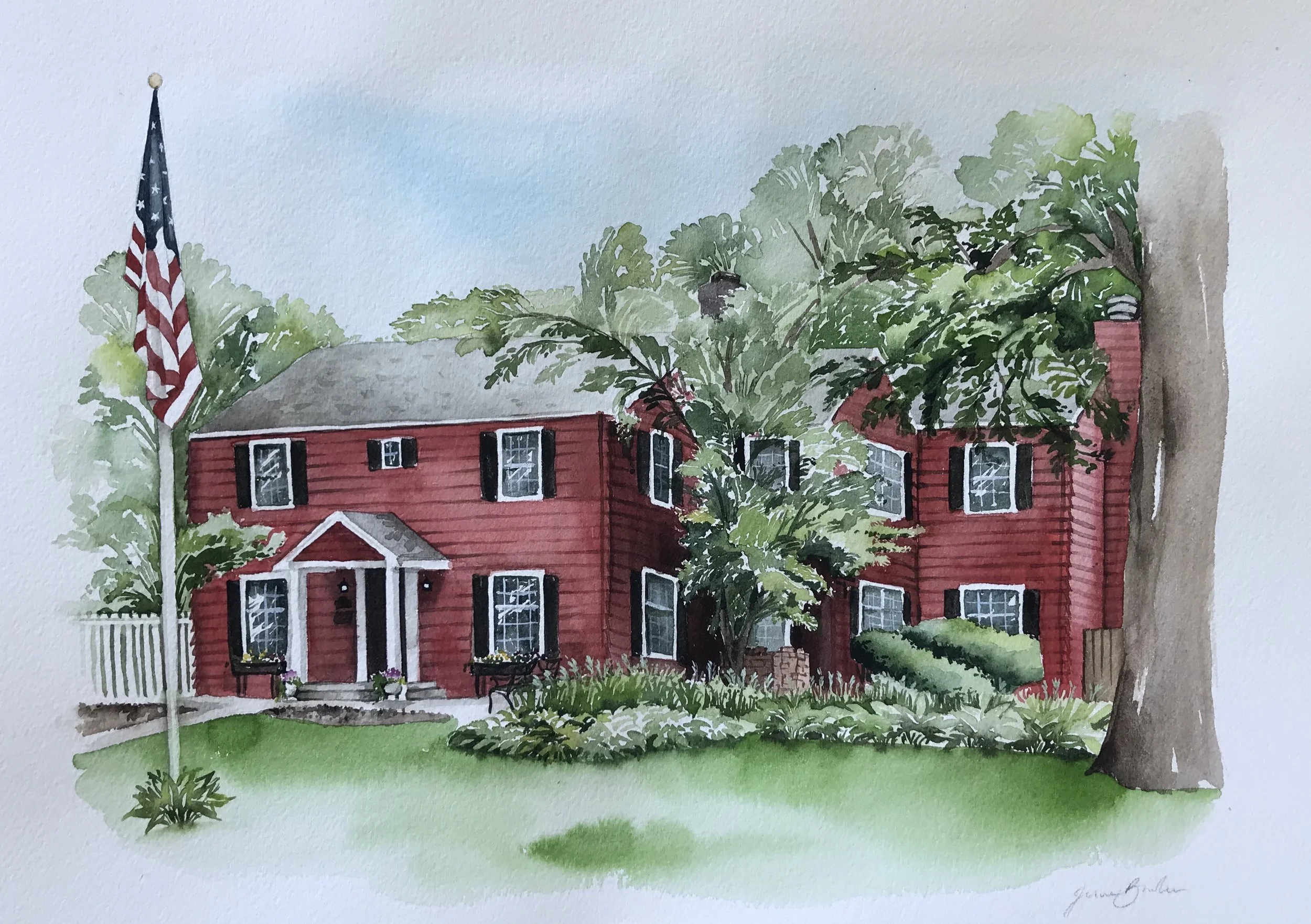 Watercolor Home Portraits — Jenna Brownlee