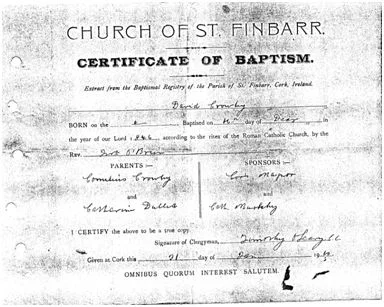  David H. Crowley Baptismal Certificate