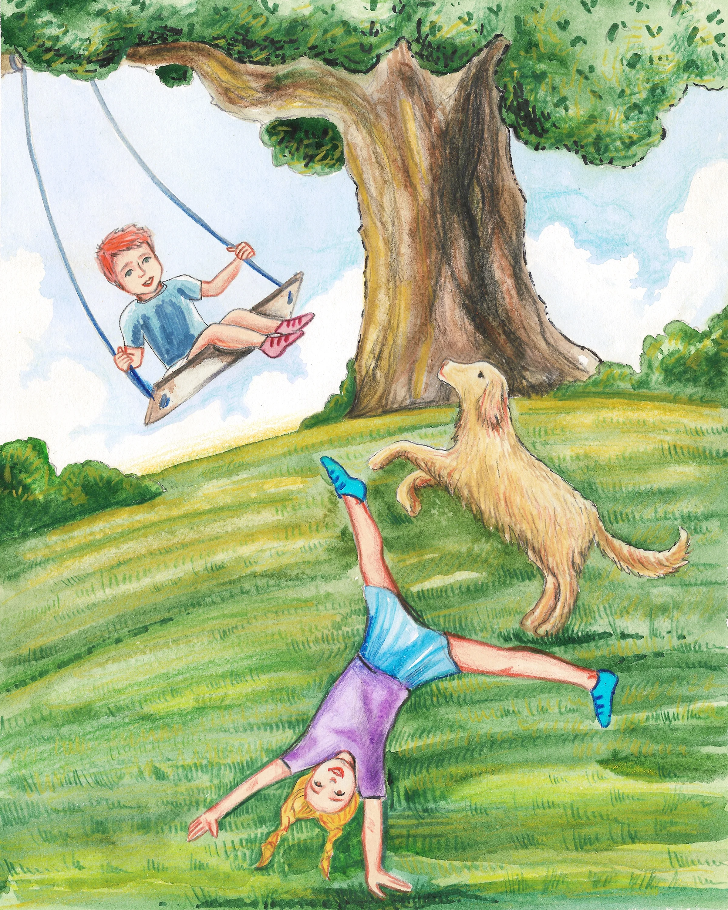 Frolic through scenes of bright daytime and play.