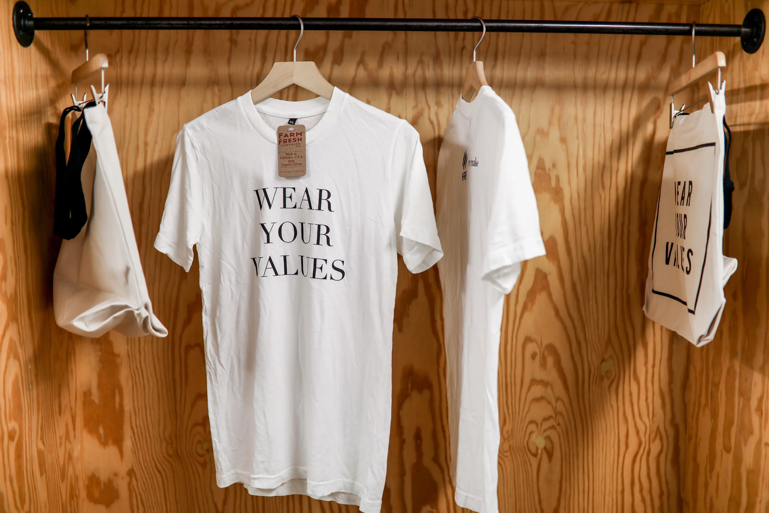 Wear Your Values t-shirts made of organic cotton.