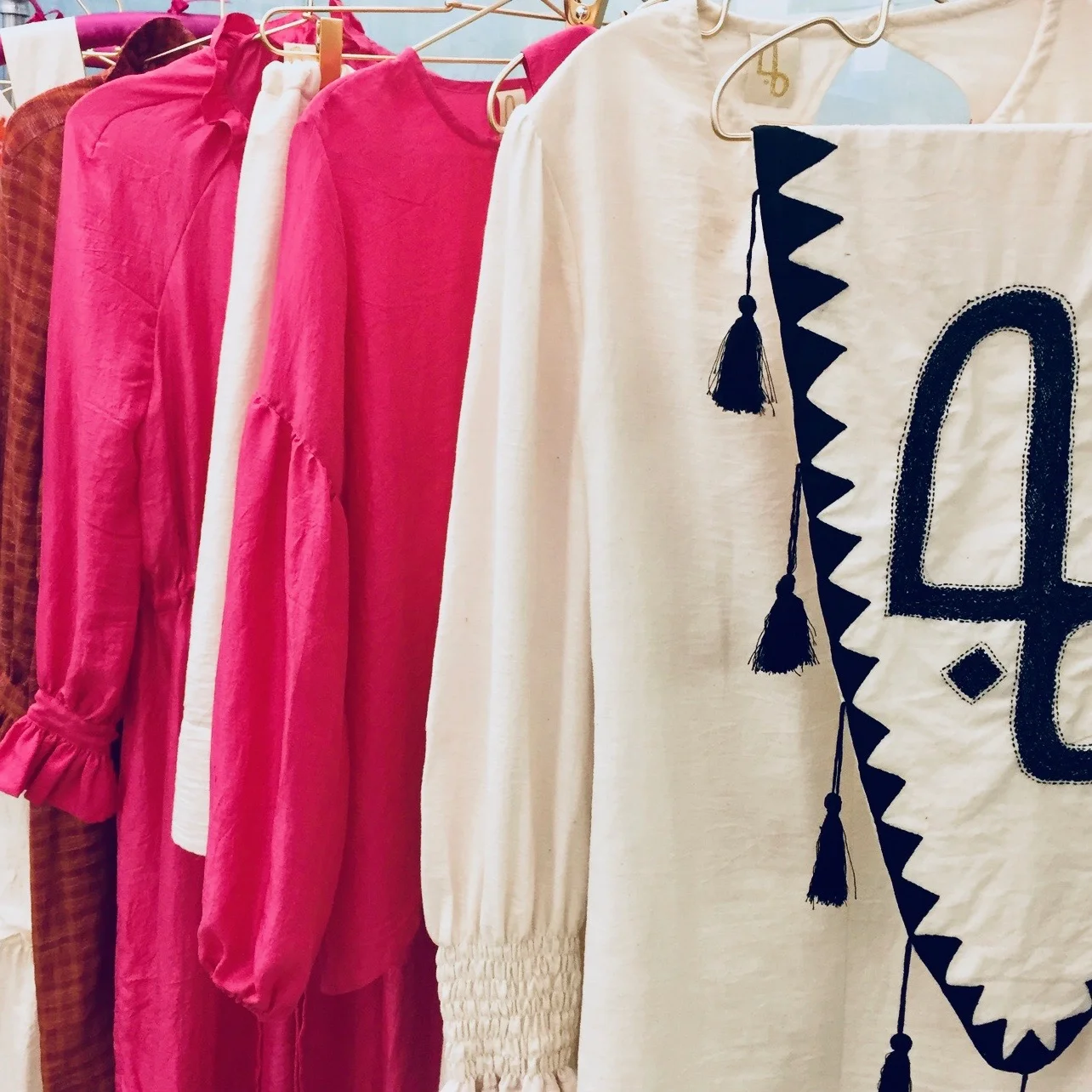 Soft natural silks at the Supernaturae showroom.