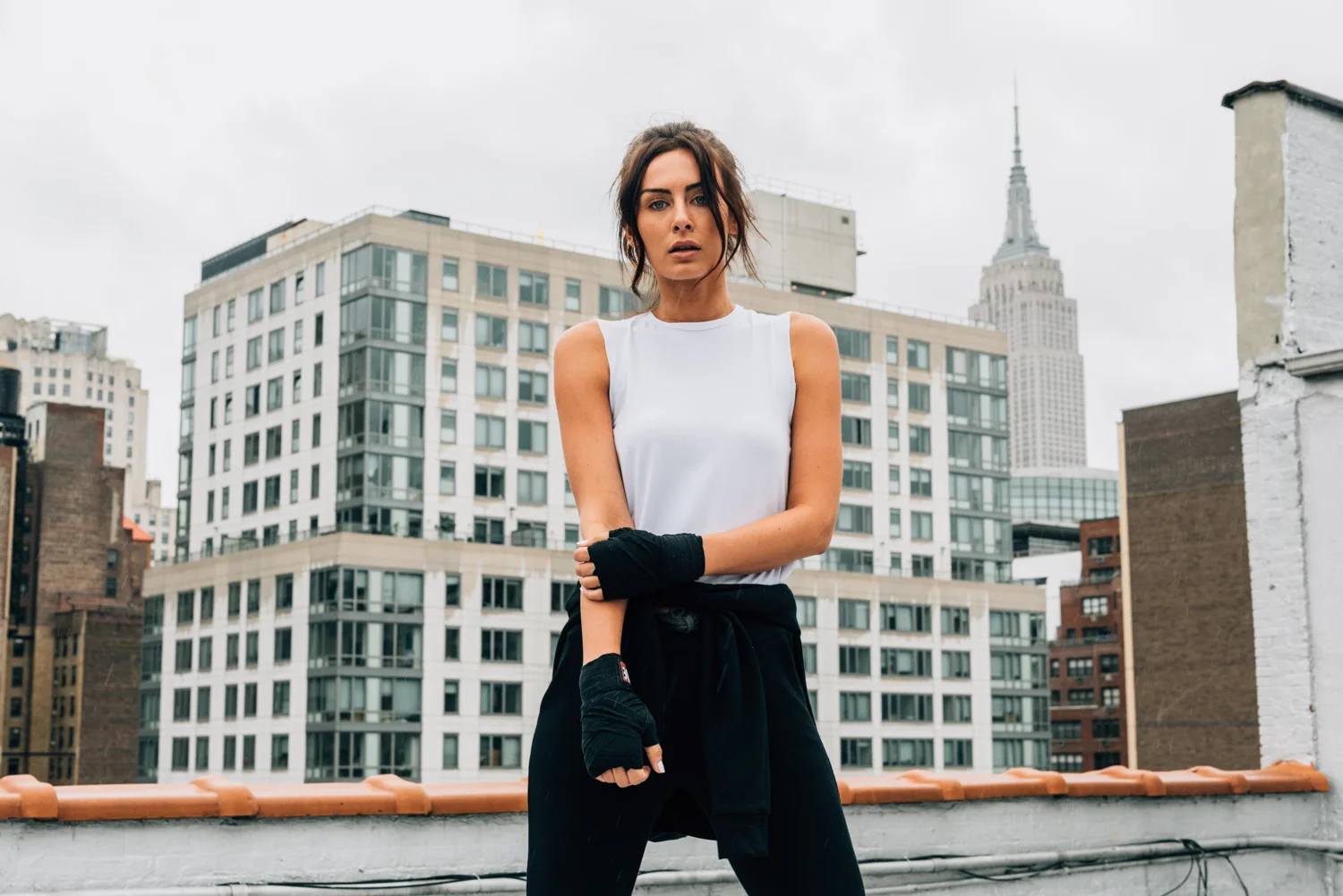 Softwear Women’s tank in Bone and joggers in Obsidian.
