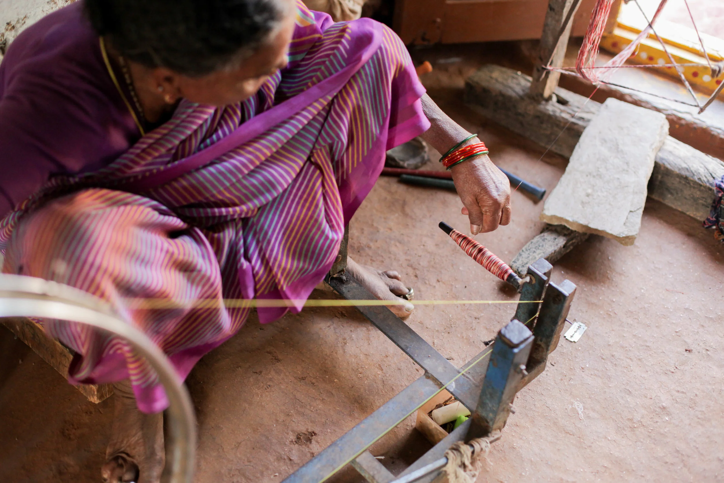 Master ikat weaver in Hyderabad, India.