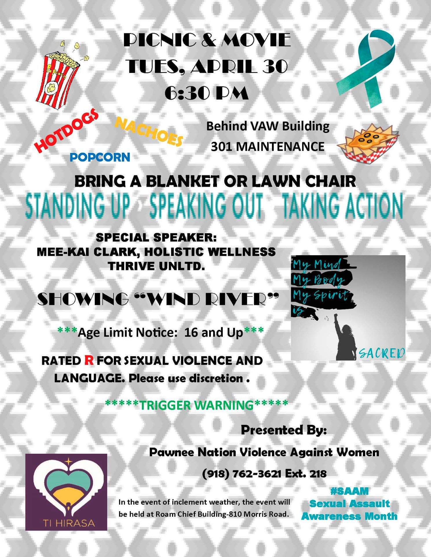 Picnic & Movie 'Wind River' Pawnee Nation TiHirasa Domestic and
