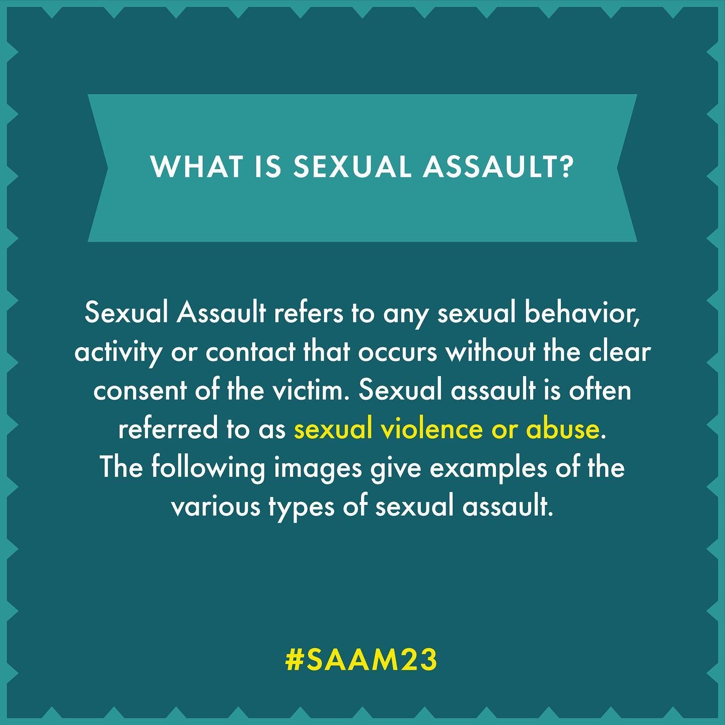 This week during #sexualassaultawarenessmonth we will be sharing some examples of what sexual assault is. The main way to determine if a sexual act is considered assault or not is to see if both parties gave consent. In the state of Oklahoma, &ldquo;
