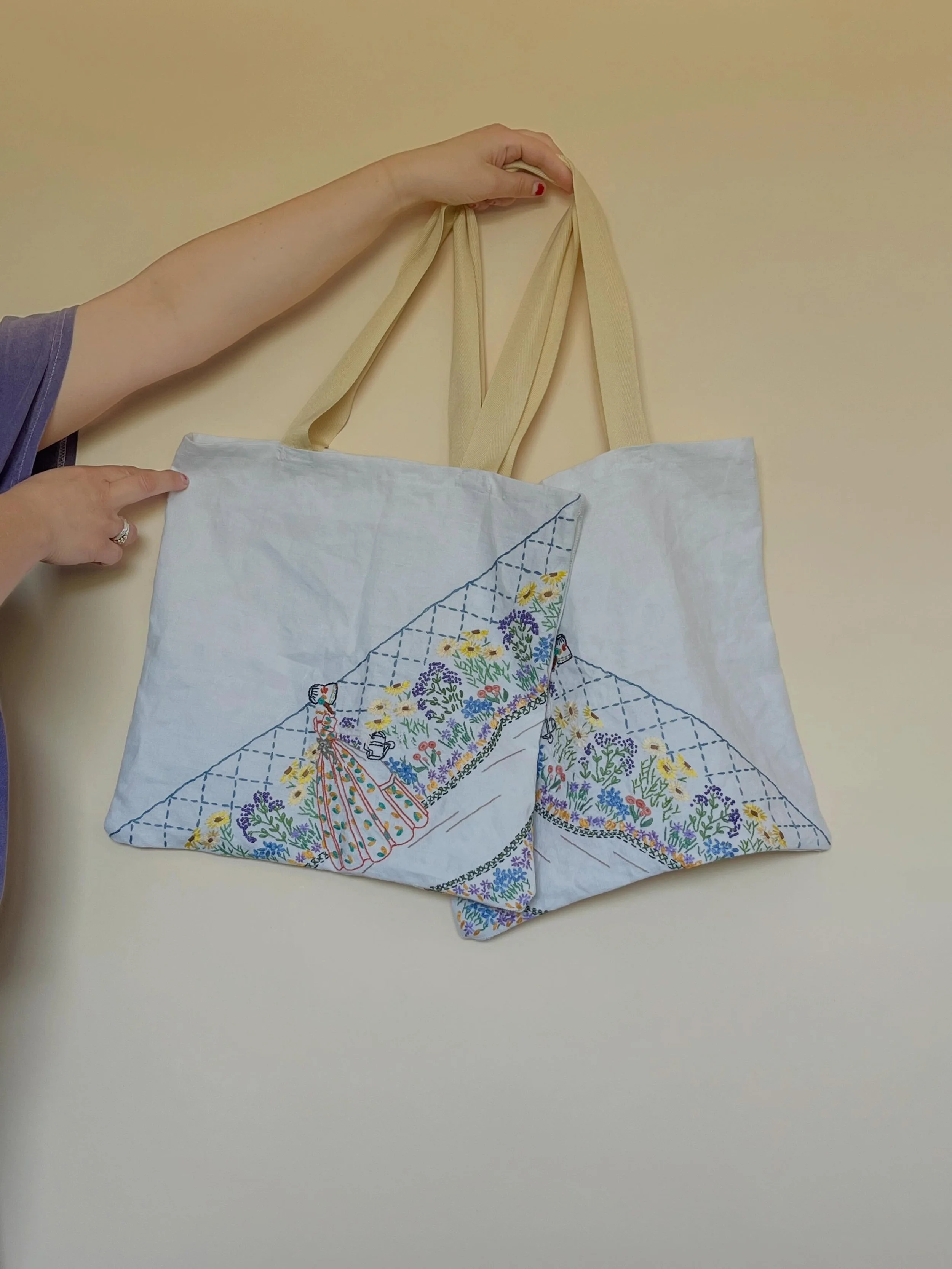Tablecloth bags.