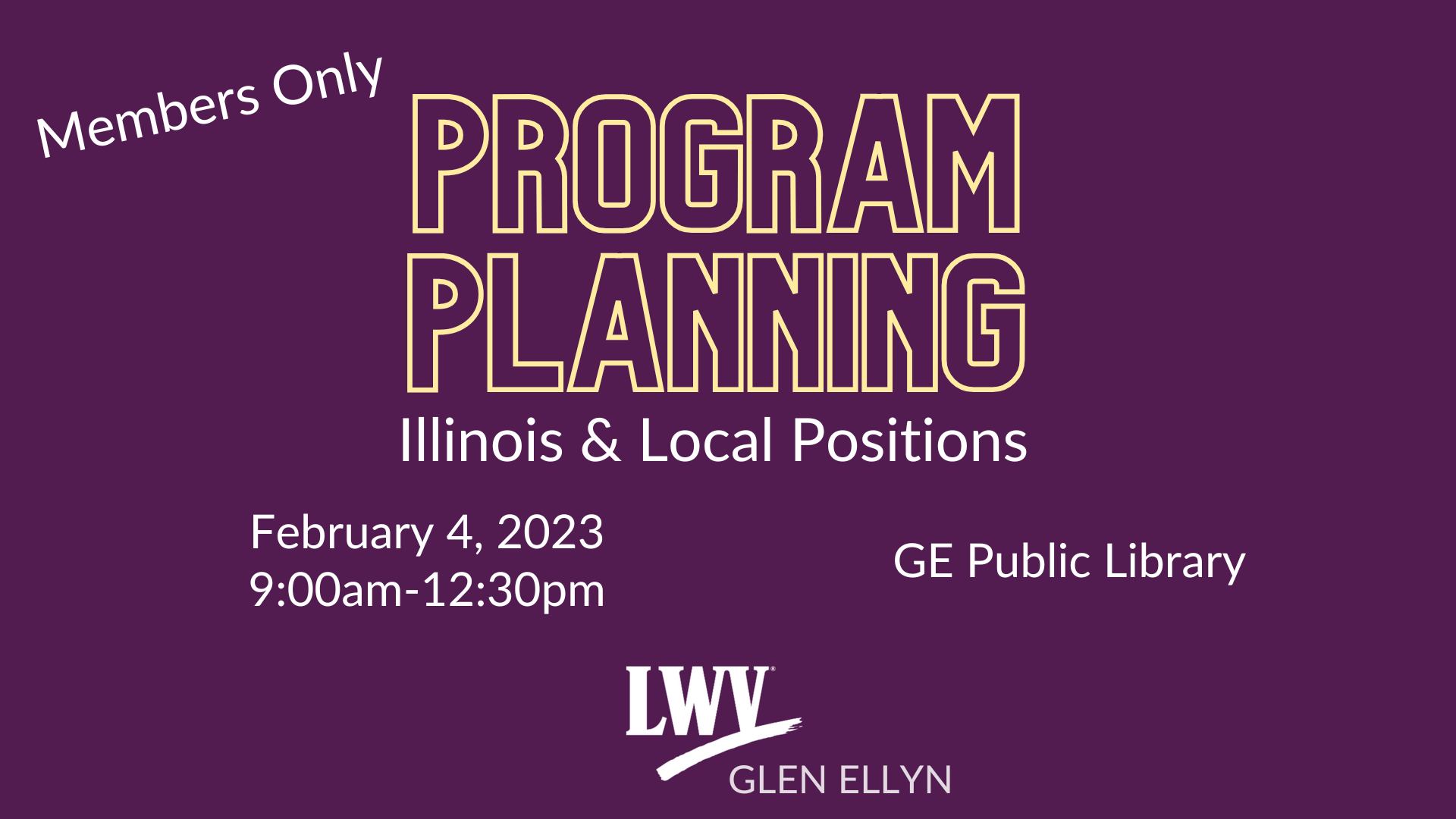 Events — League of Women Voters Glen Ellyn Illinois
