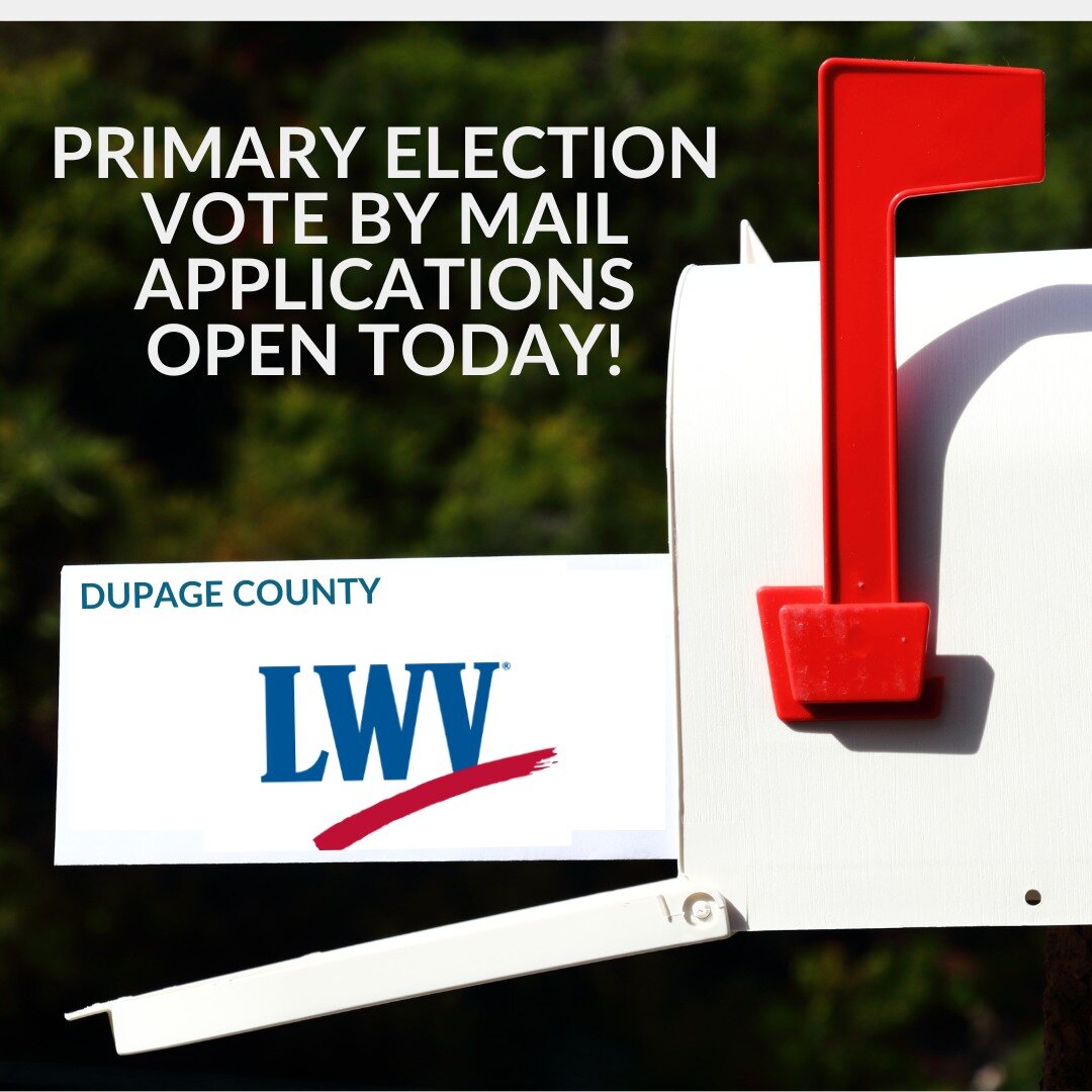 Starting today you can apply for your vote by mail ballot for the March primary election! You can register to vote online, apply for your primary ballot or sign up to be an election judge at the link below! Do your part for democracy.
dupagecounty.go
