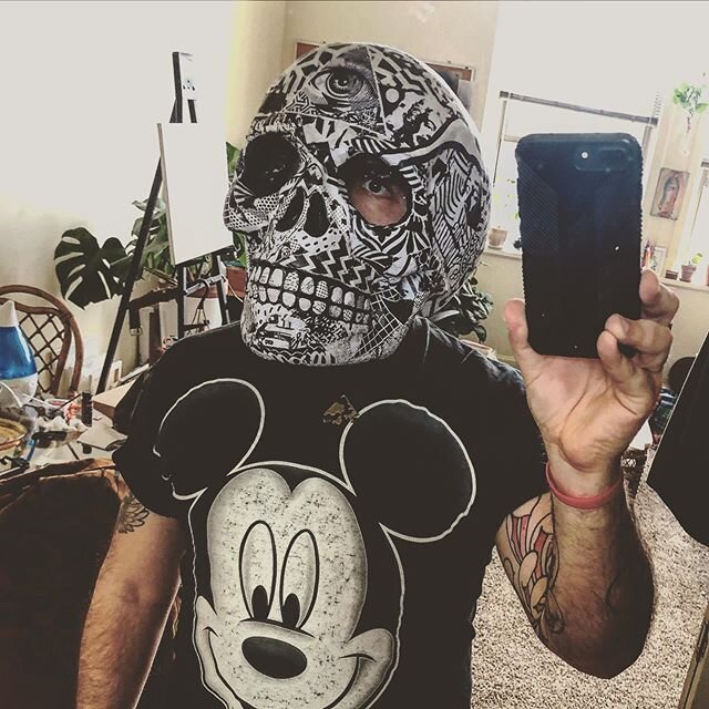 Does this count as a proper face covering? @theblindscythe skull I did last year - #pasteup #graffitiart #costume #mask #diy #art #graphicdesign #skull #quarantine #custommade #papercrafts #urbanfashion #mickeymouse #metal #hiphop #hiphop #love #life