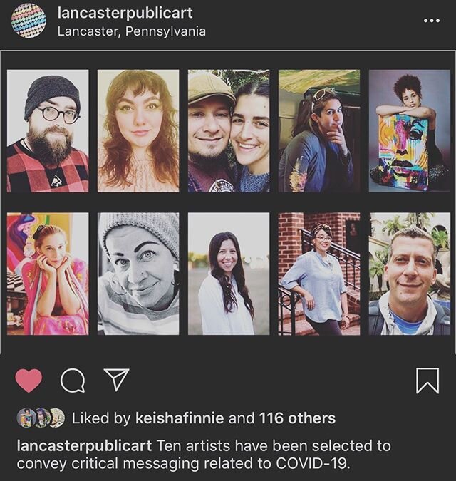 I&rsquo;m beyond honored to be one of the 10 artists chosen for this project! @lancasterpublicart have teamed up with @twodudespainting to select artists and create a series of temporary covid19 awareness murals all throughout Lancaster city. Please 