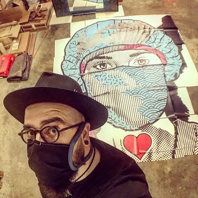 Prints have been laid out and mapped! First steps in making my @lancasterpublicart covid19 awareness temporary murals - #art #community #covid19 #socialdistancing #weareinthistogether #mymaskprotectsyouyourmaskprotectsme #graffiti #graphicdesign #str