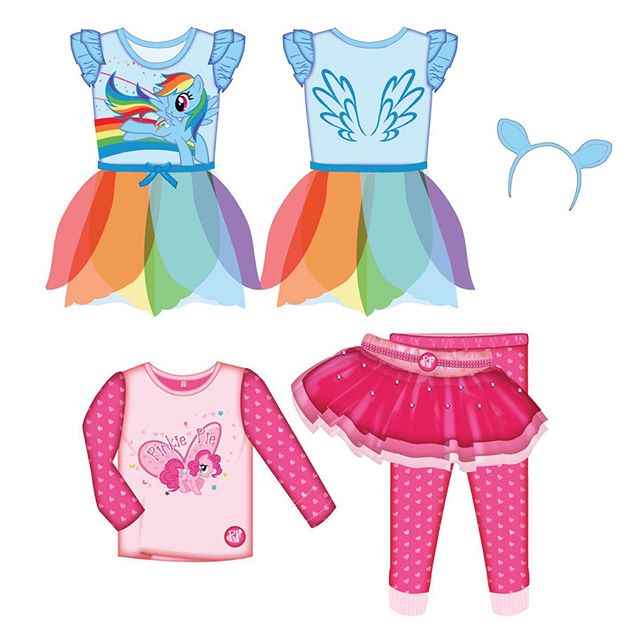 (Post 2 of 2) Additional &lsquo;dress up&rsquo; nightwear designs created for Hasbro UK and My Little Pony a few years back. ✨💙💕 Loved being able to add lots of extra sparkle and little details to this range 💕💙✨ Products designed using existing g
