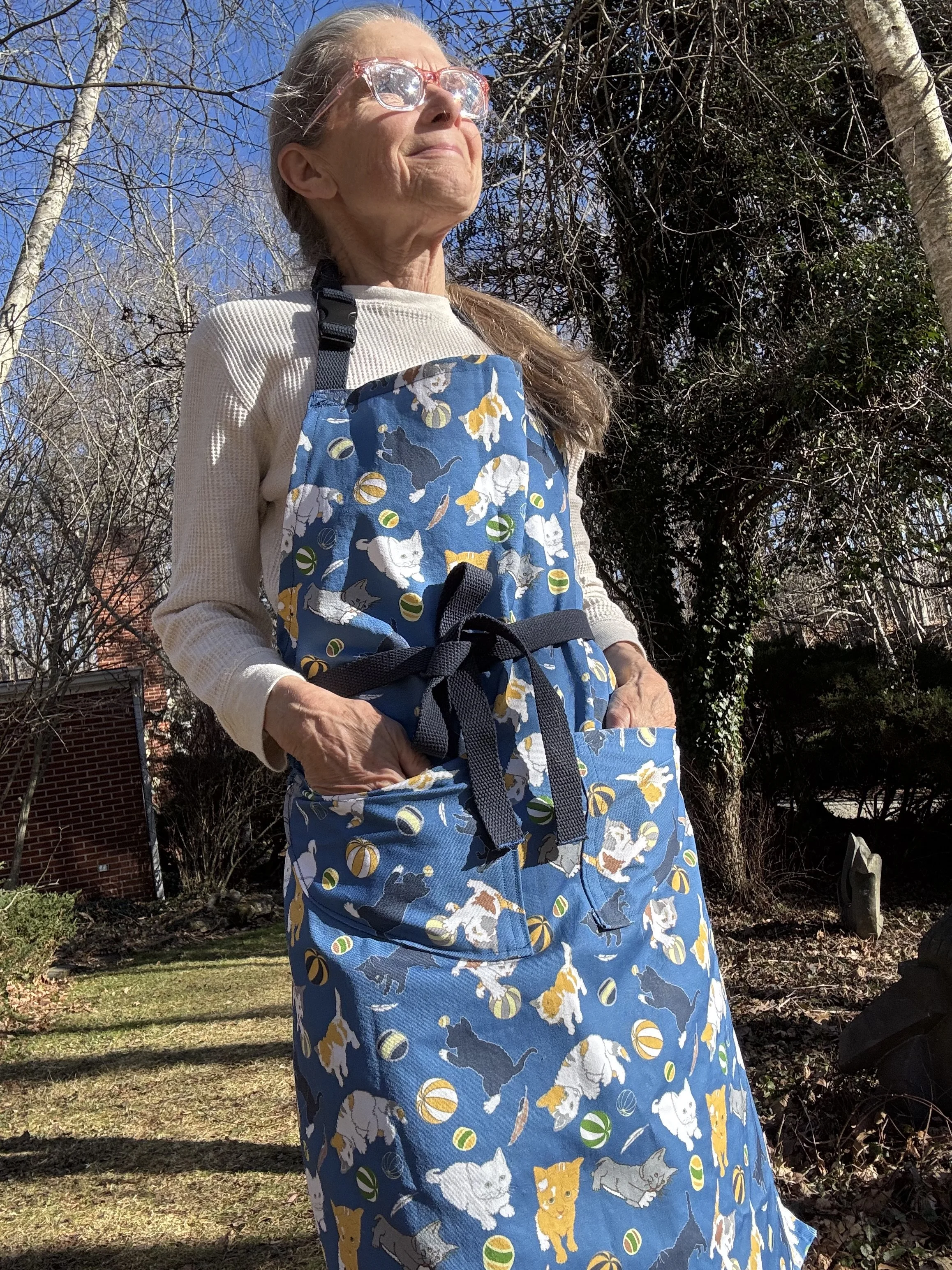 Me modeling kitten apron.jpeg