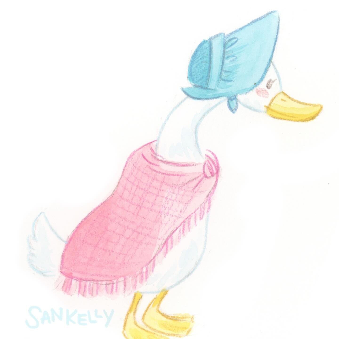 Little watercolor doodle of Jemima Puddle-Duck by Beatrix Potter 💕 Her work is on display at the High Museum in Atlanta right now and it&rsquo;s absolutely lovely in person!!