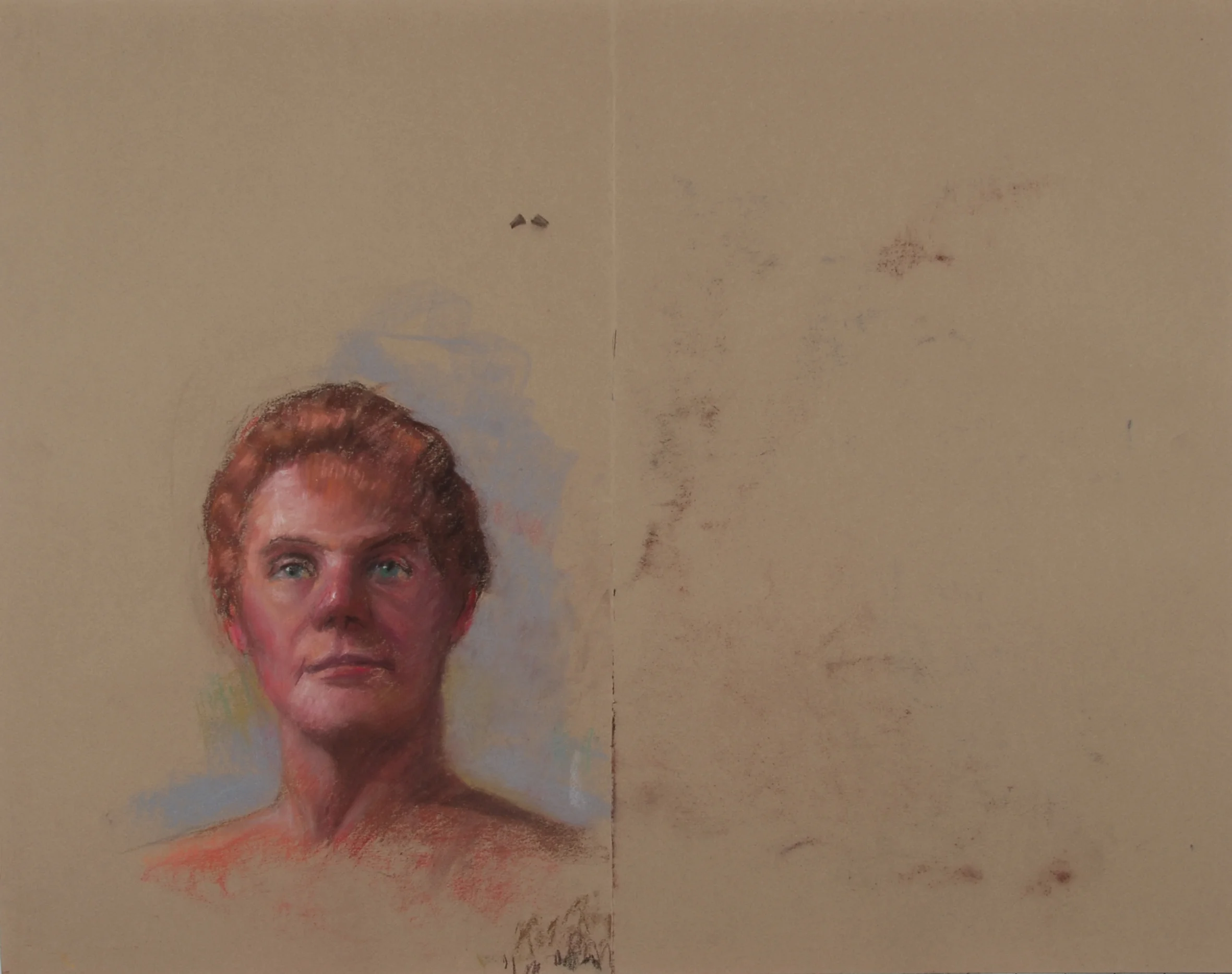 Image #0091: Caucasian man at bottom left, red short hair, green eyes, beige background