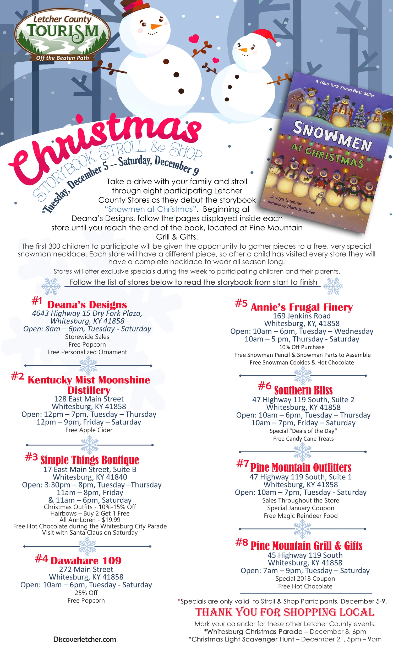 Christmas Storybook Stroll & Shop — Letcher County Tourism